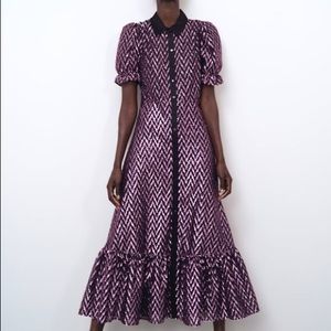 Zara Holiday metallic purple and black dress.